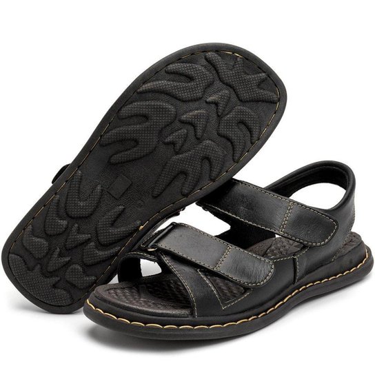 Sandalia Ortopedica Masculina Chinelo Confortavel De Couro Legitimo