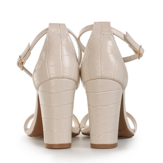 Sandália Via Marte Croco Branco - Feminino 35