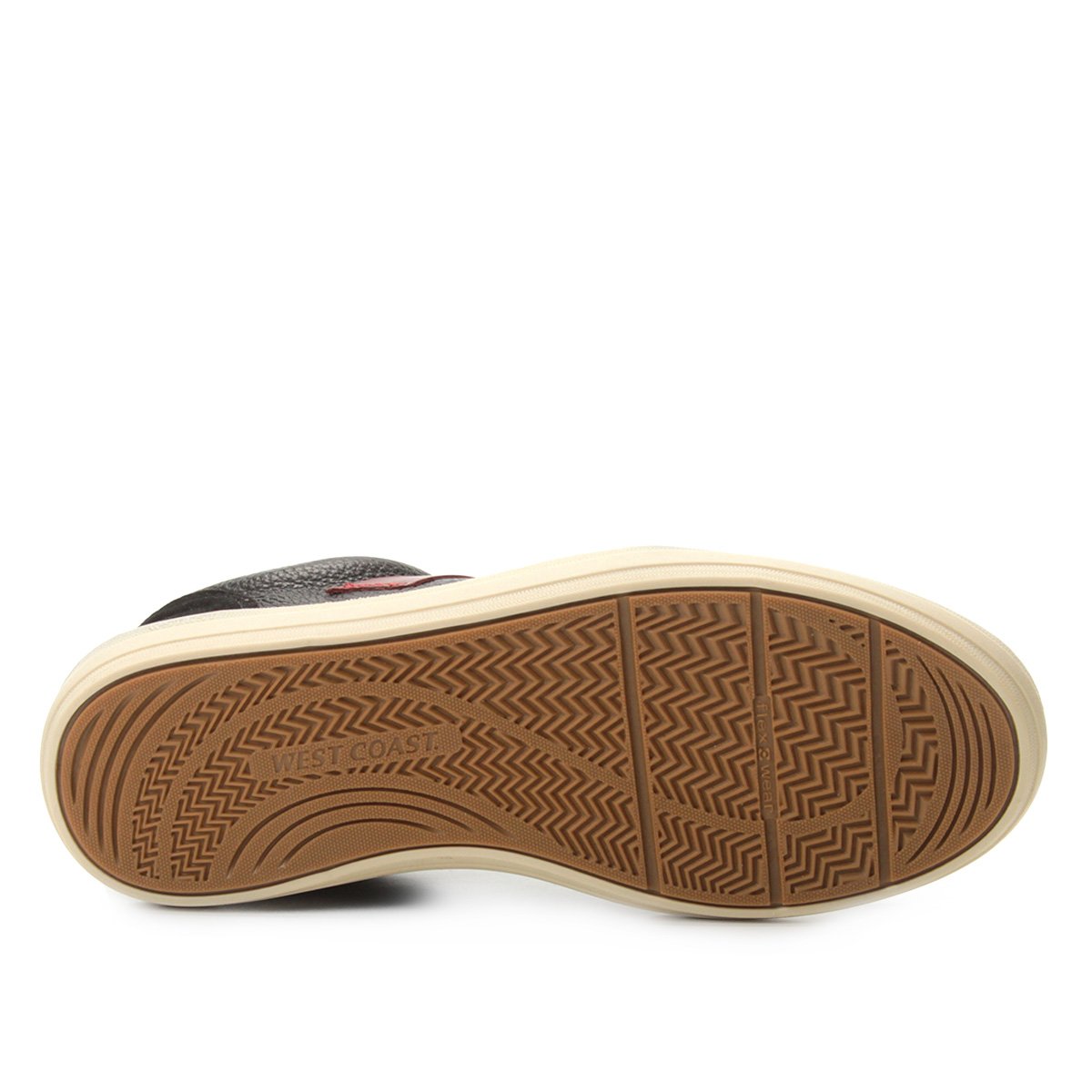 sapatênis couro west coast listra masculino