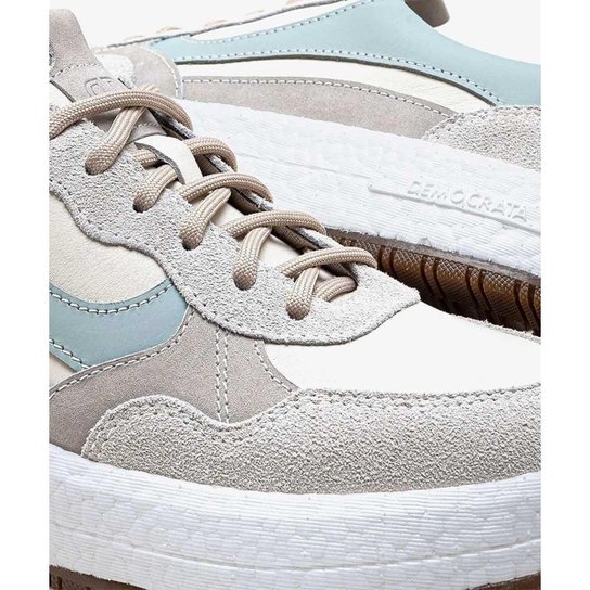 Sapatenis Feminino Democrata Denim Drake Pulse Knit Off White