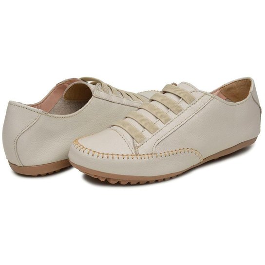 Sapatênis Mocassim Feminino Confort Couro Legitimo Tendencia