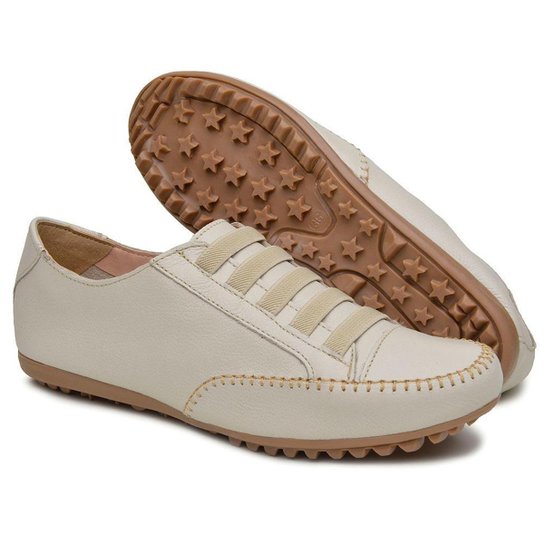Sapatênis Mocassim Feminino Confort Couro Legitimo Tendencia