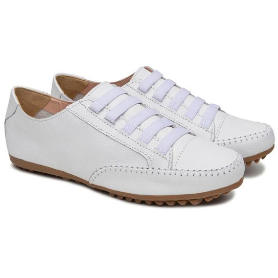 Sapatênis Mocassim Feminino Confort Couro Legitimo Tendencia