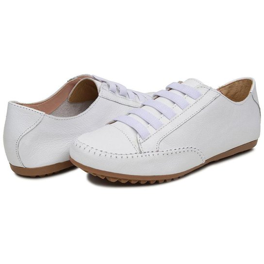 Sapatênis Mocassim Feminino Confort Couro Legitimo Tendencia