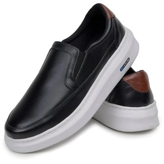 Sapatenis Mocassim Masculino Slip On Em Couro 100% Legitimo Tenis Calçar Facil Parra Boots