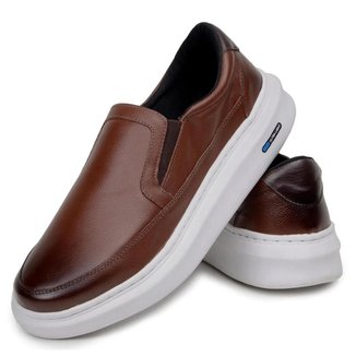 Sapatenis Mocassim Masculino Slip On Em Couro 100% Legitimo Tenis Calçar Facil Parra Boots