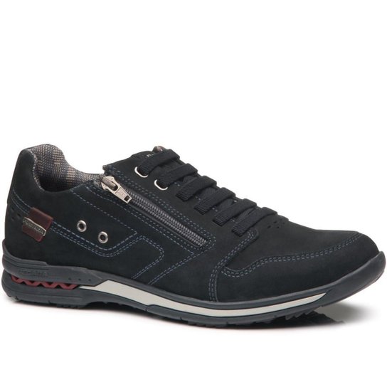 Sapatênis Pegada Casual Couro Legitimo Amortecedor e Zíper