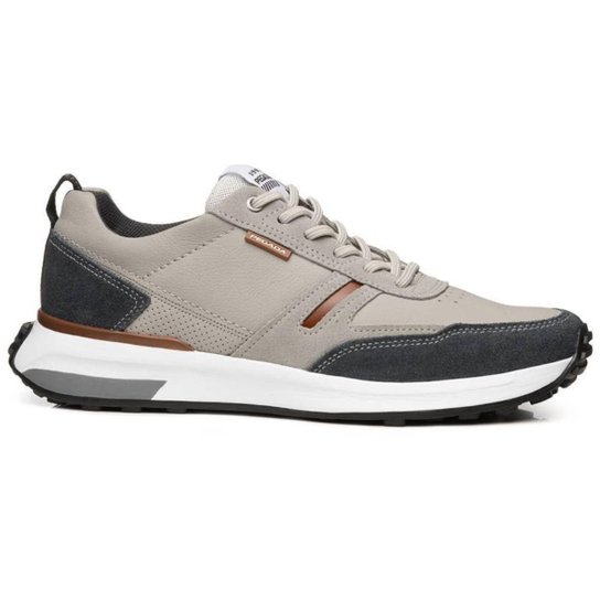 Sapatênis Pegada Casual em Couro 110751-09 Masculino Cinza