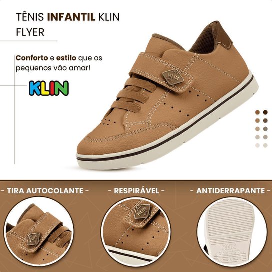 Sapatênis Tênis Sapato Infantil Klin Mini Flyer Estiloso Tira Autocolante Masculino