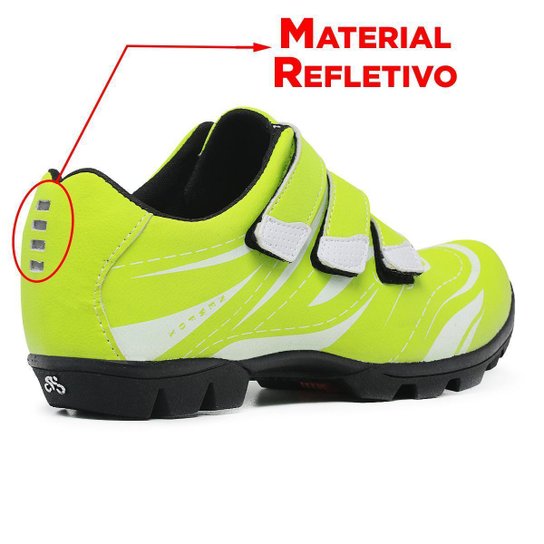 Sapatilha Ciclismo Bike Bicicleta com Refletivo Masculino e Feminino MTB Speed Pedal