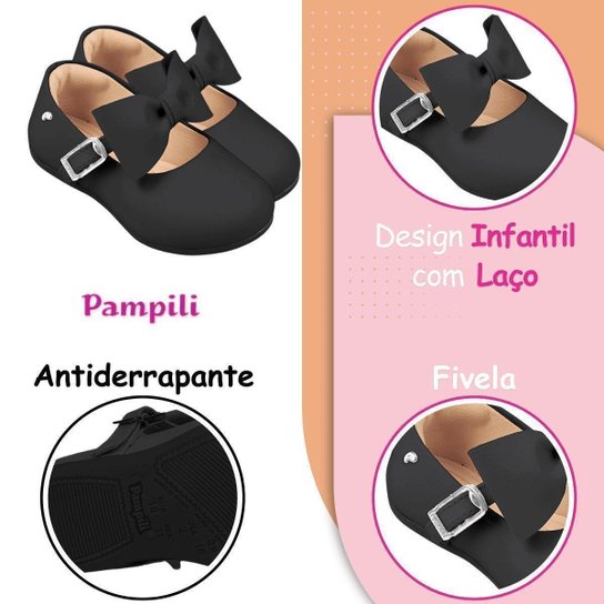 Sapatilha Infantil Pampili Angel Laço Removível Menina