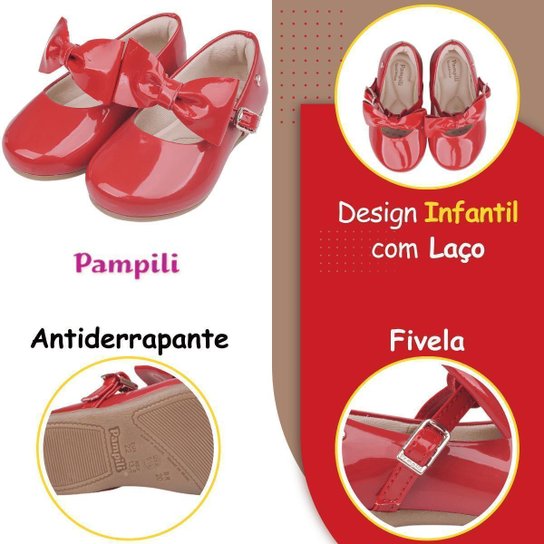 Sapato Infantil Pampili Angel 04 Laço Removível Menina