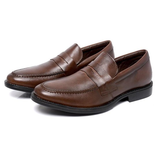 SAPATO LOAFER CASUAL 100% COURO, PALMILHA EM GEL, FORRO DE COURO