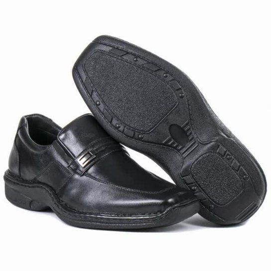 Sapato Social Masculino Elástico Ajustável Couro Conforto
