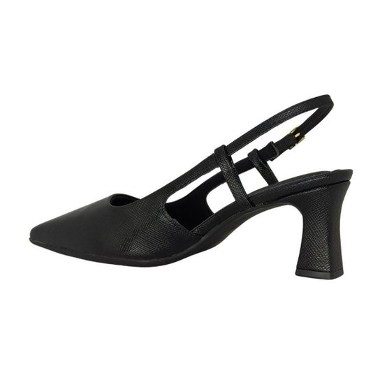 Scarpin Piccadilly Preto Salto Médio