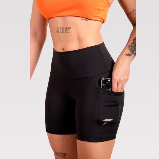 Short Academia Feminino Fitness com Bolso de Compressão Bermuda Feminino Corrida