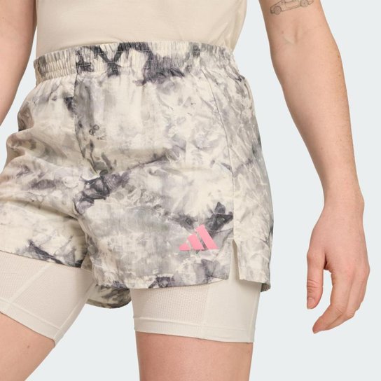 Short Adidas  2 Em 1 Own The Run Spray Dye Feminino