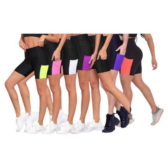 Short Bermuda Leg Legging COM BOLSOS Suplex Fitness Academia Feminino 665