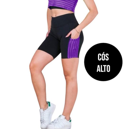 Short Bermuda Leg Legging COM BOLSOS Suplex Fitness Academia Feminino 665