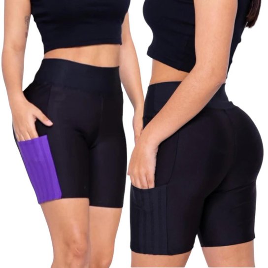 Short Bermuda Leg Legging COM BOLSOS Suplex Fitness Academia Feminino 665
