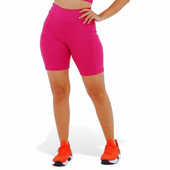 SHORT Bermuda Leg Legging LISO com BOLSO Suplex Reforçado Fitness Academia Yoga 1053