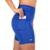 Short Com Bolso Para Corrida Academia Feminino Compressão - Azul Royal