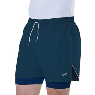 Short Elite Duplo Running Plus Size Masculino - Marinho EG2