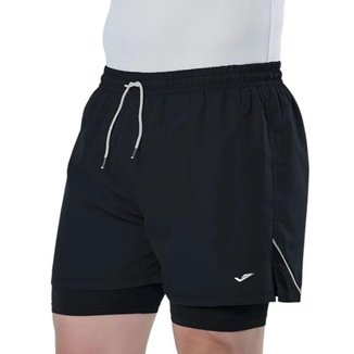 Short Elite Duplo Running Plus Size Masculino - Preto EG2