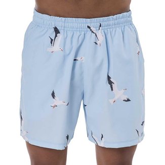 Short Elite Microfibra Leve Pássaros Masculino - Azul Azul M