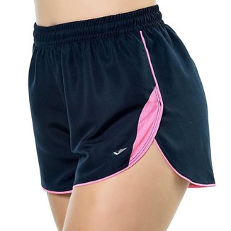 Short Elite Running Feminino - Marinho e Rosa Marinho E Rosa M