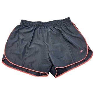 Short Elite Running Feminino - Preto e Coral