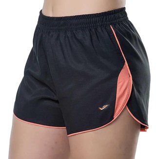Short Elite Running Feminino - Preto e Laranja Preto E Laranja G