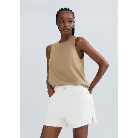 Short Hering Cintura Média Em Sarja Feminino