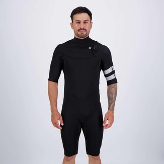 Short John Hurley M Advant 2/2 SS Springsuit Manga Curta Preto