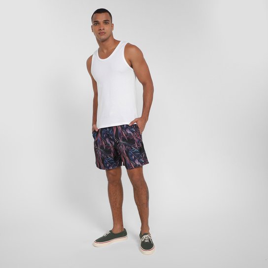 Short Praia Curto Mash Dark Sheets Masculino