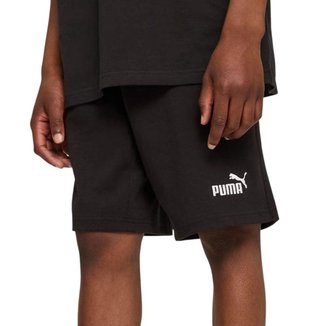 Short Puma Essentials No. 1 Logo Jersey Juvenil - Preto 9-10