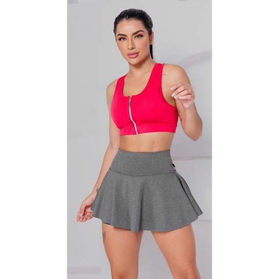 Short Saia Babado Suplex Feminino Fitness Academia WOLFOX