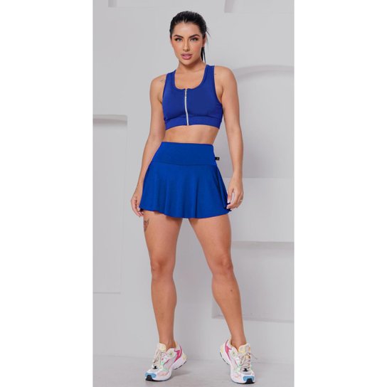 Short Saia Babado Suplex Feminino Fitness Academia WOLFOX