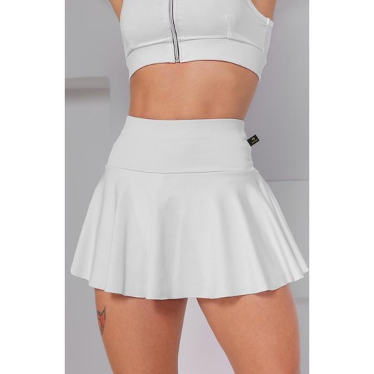 Short Saia Babado Suplex Feminino Fitness Academia WOLFOX