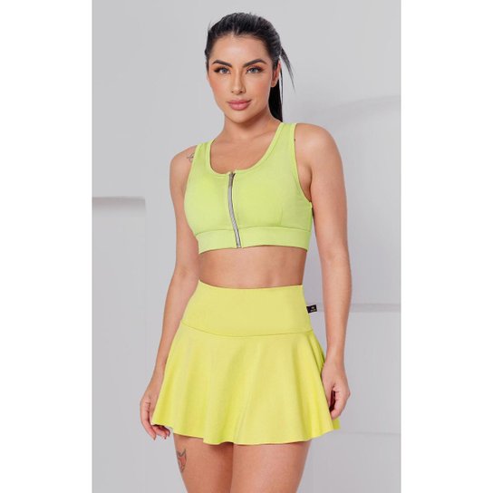 Short Saia Babado Suplex Feminino Fitness Academia WOLFOX