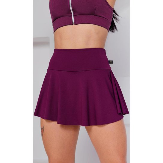 Short Saia Babado Suplex Feminino Fitness Academia WOLFOX