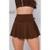 Short Saia Babado Suplex Feminino Fitness Academia WOLFOX - Marrom