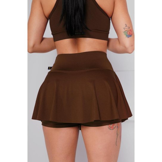 Short Saia Babado Suplex Feminino Fitness Academia WOLFOX