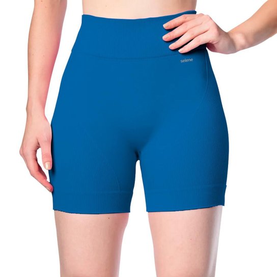 Short Selene Sem Costura Feminino - Azul M