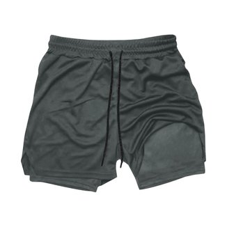 Short Térmico 2 Em 1 Para Corrida, Academia, Esportes Masculino
