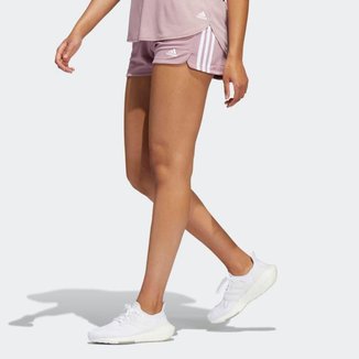 Shorts Adidas Malha Pacer 3-Stripes Feminino