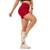 Shorts Biker Curto Feminino Poliamida Alta Compressão Cós Largo Duplo UV50+ - Marsala