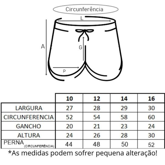 Shorts Feminino Infantil Juvenil