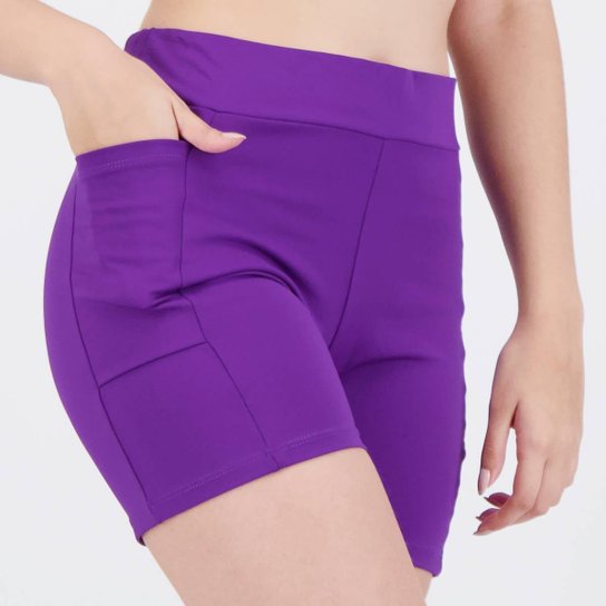 Shorts Selene Com Bolso Feminino Roxo