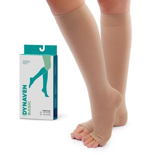 Sigvaris Dynaven Basic Meia de Compressão 20–30 mmHg Panturrilha Bege
